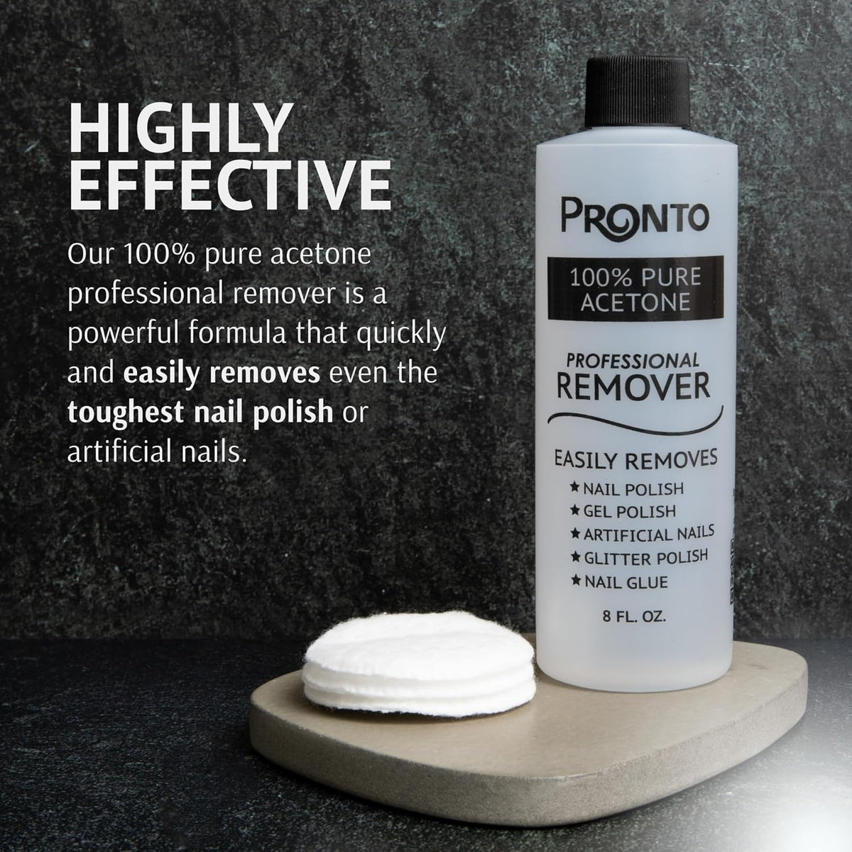 Pronto 100% Acetone Gel Nail Polish Remover - Gel Polish Remover for Nails | Acetone Nail Polish