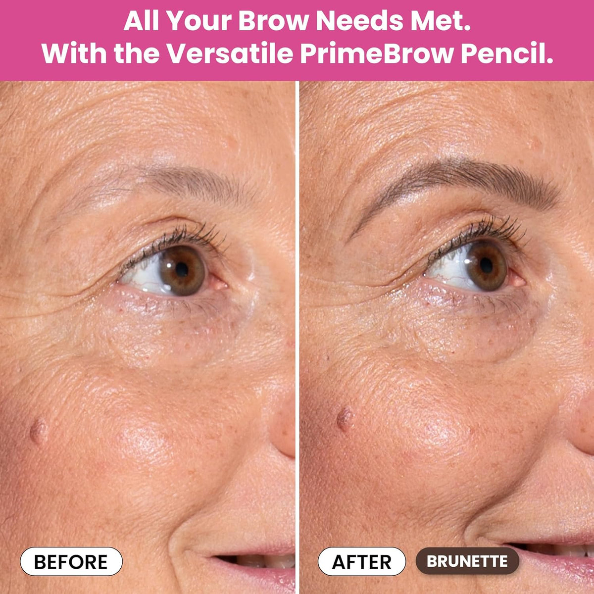 PrimeBrow Pencil for Mature Women – Ultra-Precise Tip for Natural, Hair-Like Strokes – Smudge-Proof