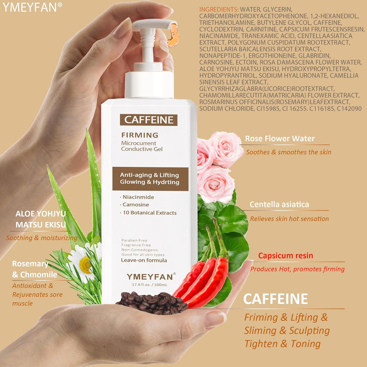 Hot Caffeine Conductive Gel for Body Sculpting Machine, Massage Gel for Body Slimming, Skin Firming