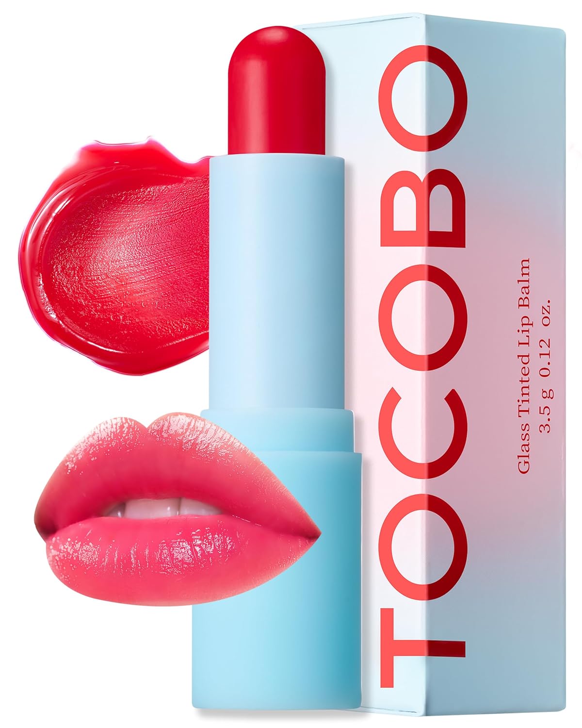 TOCOBO Glass Tinted Lip Balm 011 Flush Cherry – Vegan Korean Lip Care for Deep Hydration - Tinted