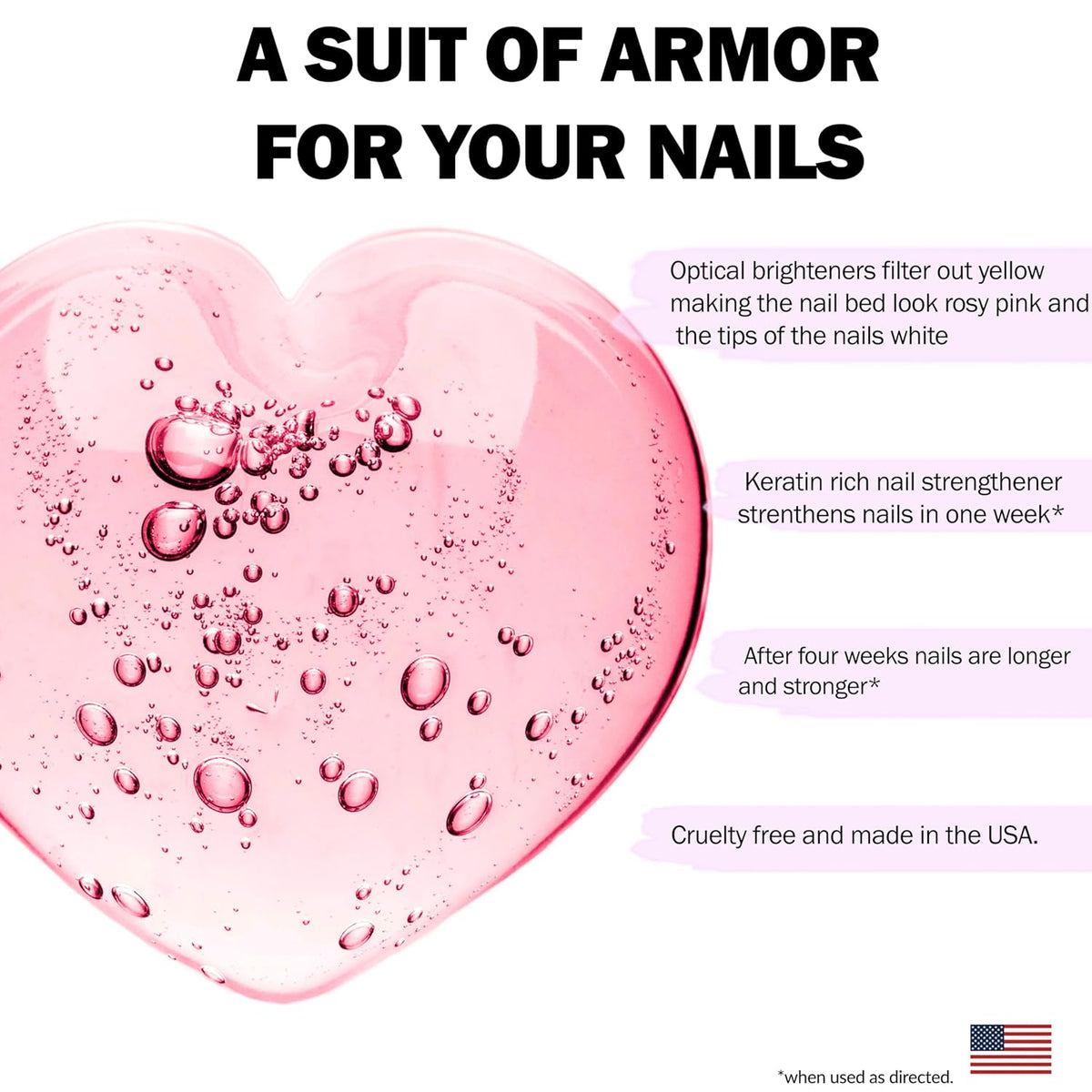 Perfect Formula Pink Gel Coat - Nail Strengthener and Strengthening Polish for Women, Extra Strong