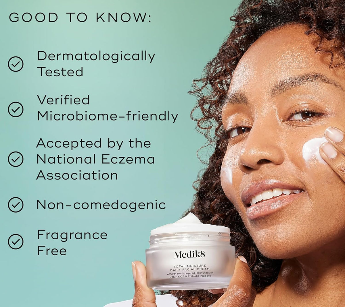Medik8 Total Moisture Daily Facial Cream - Hydrating Peptide Face Moisturizer with Hyaluronic Acid