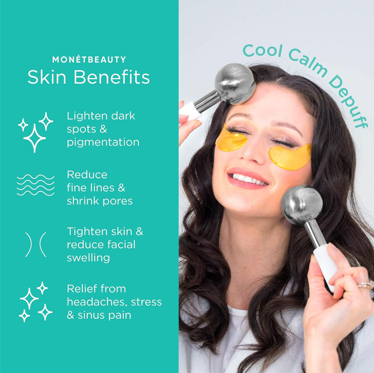 Stainless Steel Ice Globes for Facials (Silver), Durable Cryo Globes Instantly Reduce Puffiness