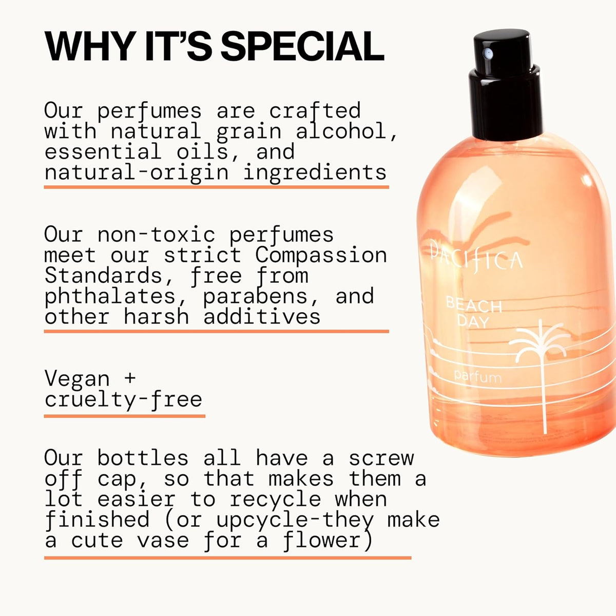 Pacifica Beach Day Spray Perfume, Fragrances, Bliss, Bergamont, Orange Flower, Sandalwood, Amber