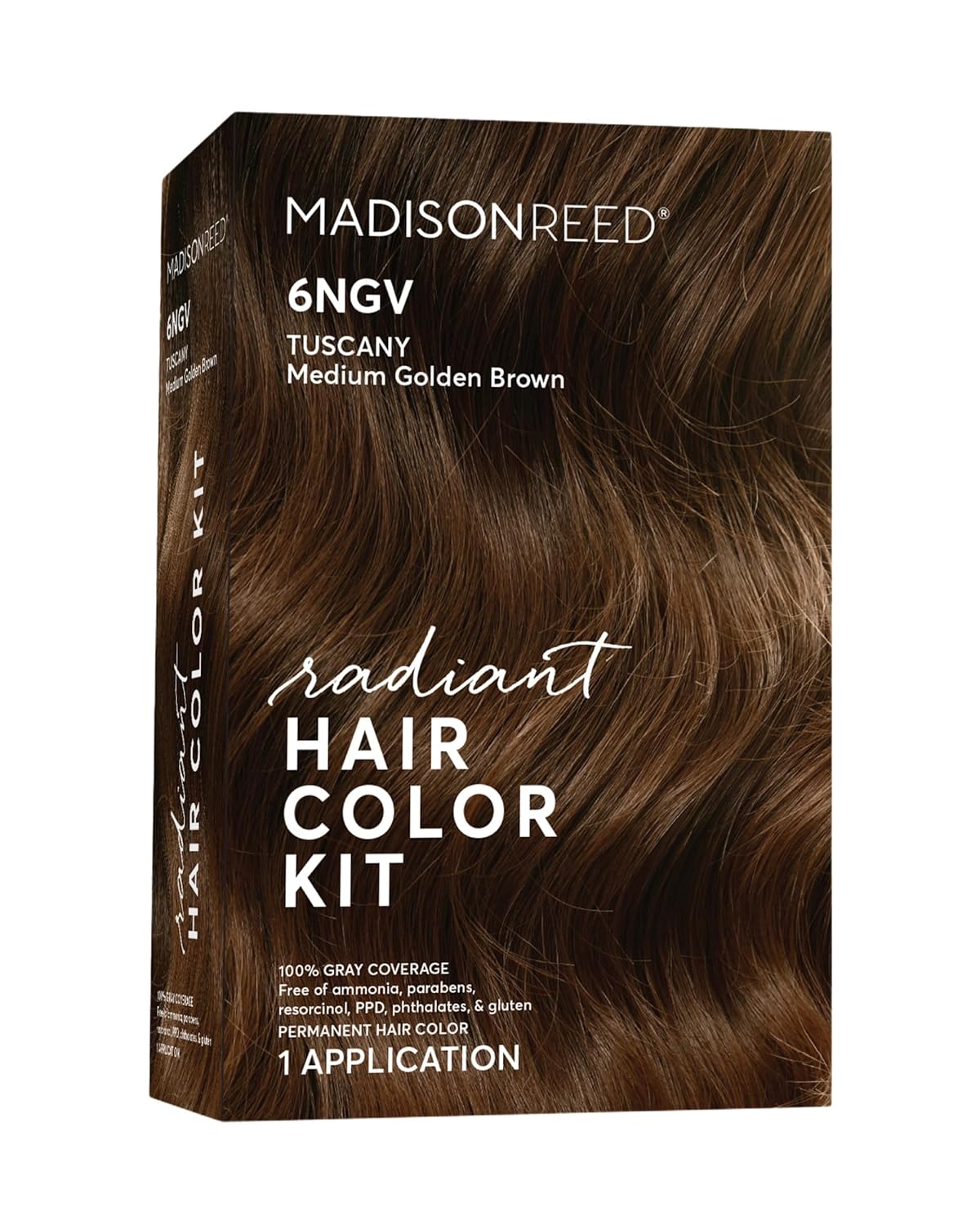 Madison Reed Radiant Hair Color Kit | 6NGV Medium Golden Brown (Tuscany Brown) for 100% Gray Hair