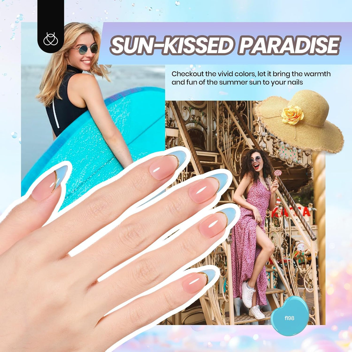 Beetles Gel Nail Polish Kit with U V Light - 32 Colors Gel Polish 54 Pcs Nail Kits with Base and