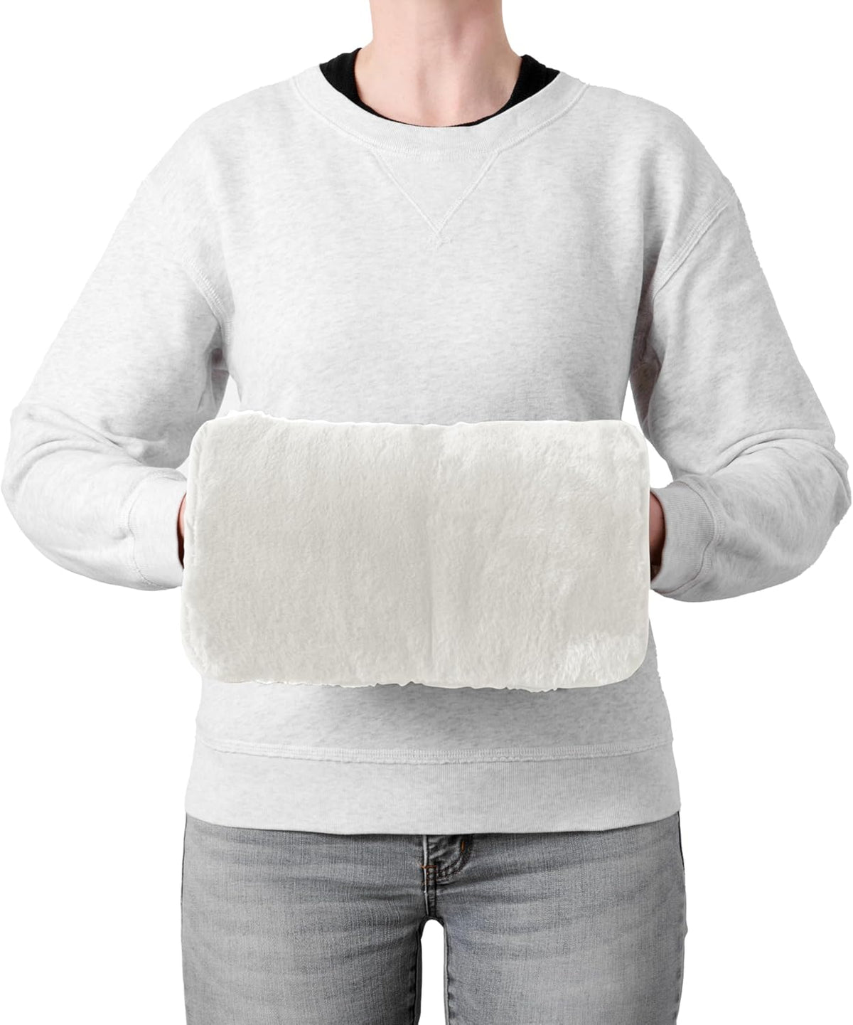 Brookstone Faux Fur Hand Warmer | Soothe Cold Hand Muff with Microwavable Gel Pack for Long Lasting