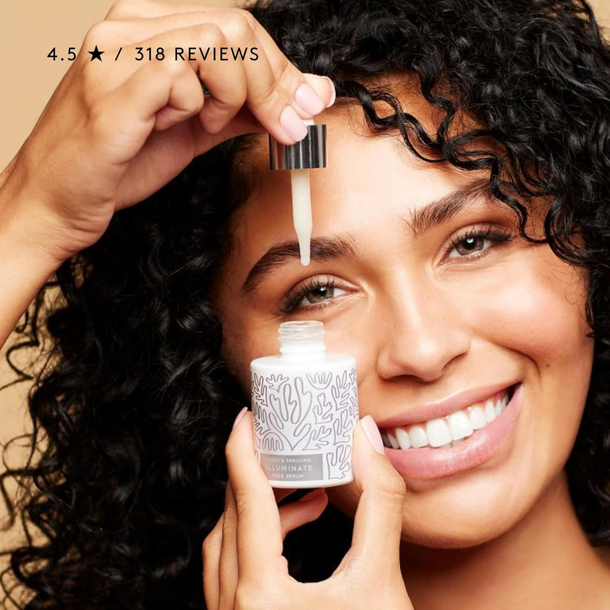 Naked & Thriving Illuminate BC+ Face Serum | Hyaluronic Acid, Vitamin C, Bakuchiol | Organic