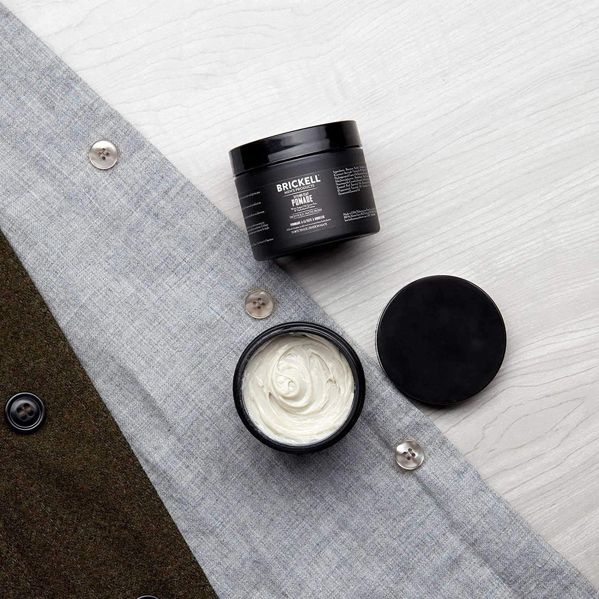 Brickell Men's Products Hair Styling Clay Pomade For Men, Natural & Organic with Strong Hold &