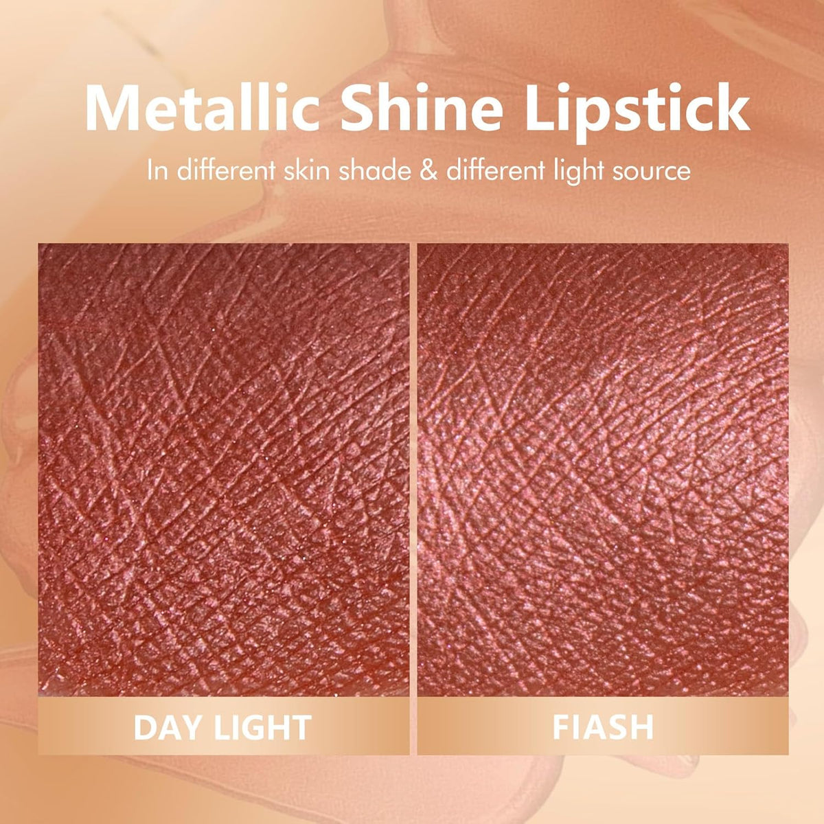 MAKI YIKA Metallic Lipsticks Long Lasting Brown Lipstick for Women, High Shine Glitter Lipstick No