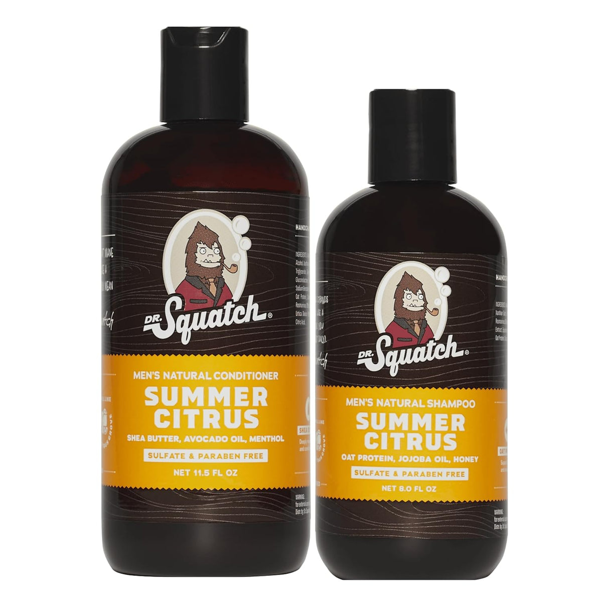Dr. Squatch Natural Hair Bundle for Men - Healthy, Full Looking Hair - Summer Citrus Shampoo (8 fl