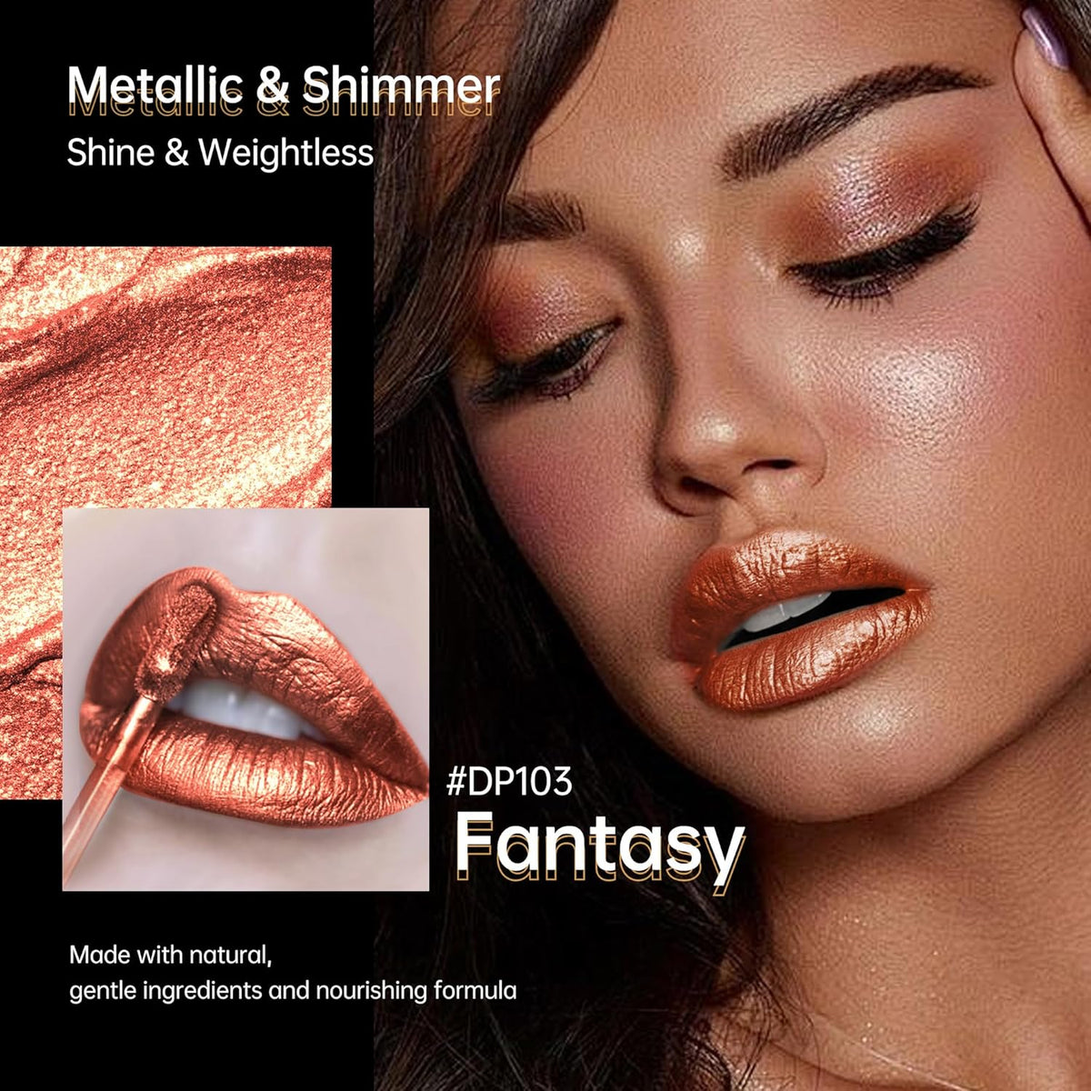 3Pc Lipsticks Set for Women Metallic Lipstick Long Lasting Dark Red Bronze Burgundy Lip Gloss