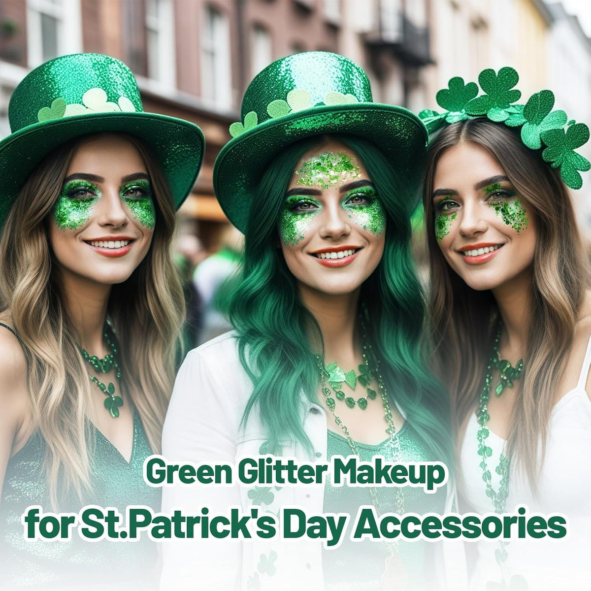 DAGEDA Green Body Glitter Gel, St Patricks Day Face Glitters Body Sequins Shimmer, Chunky Glitter