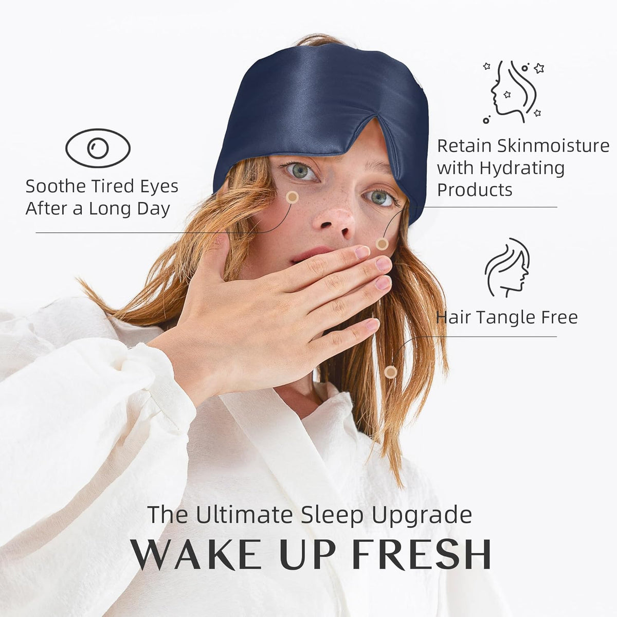Silk Sleep Mask for Women and Men, Side Sleeper, 22 Momme Pure Mulberry Silk Total Blackout 100%