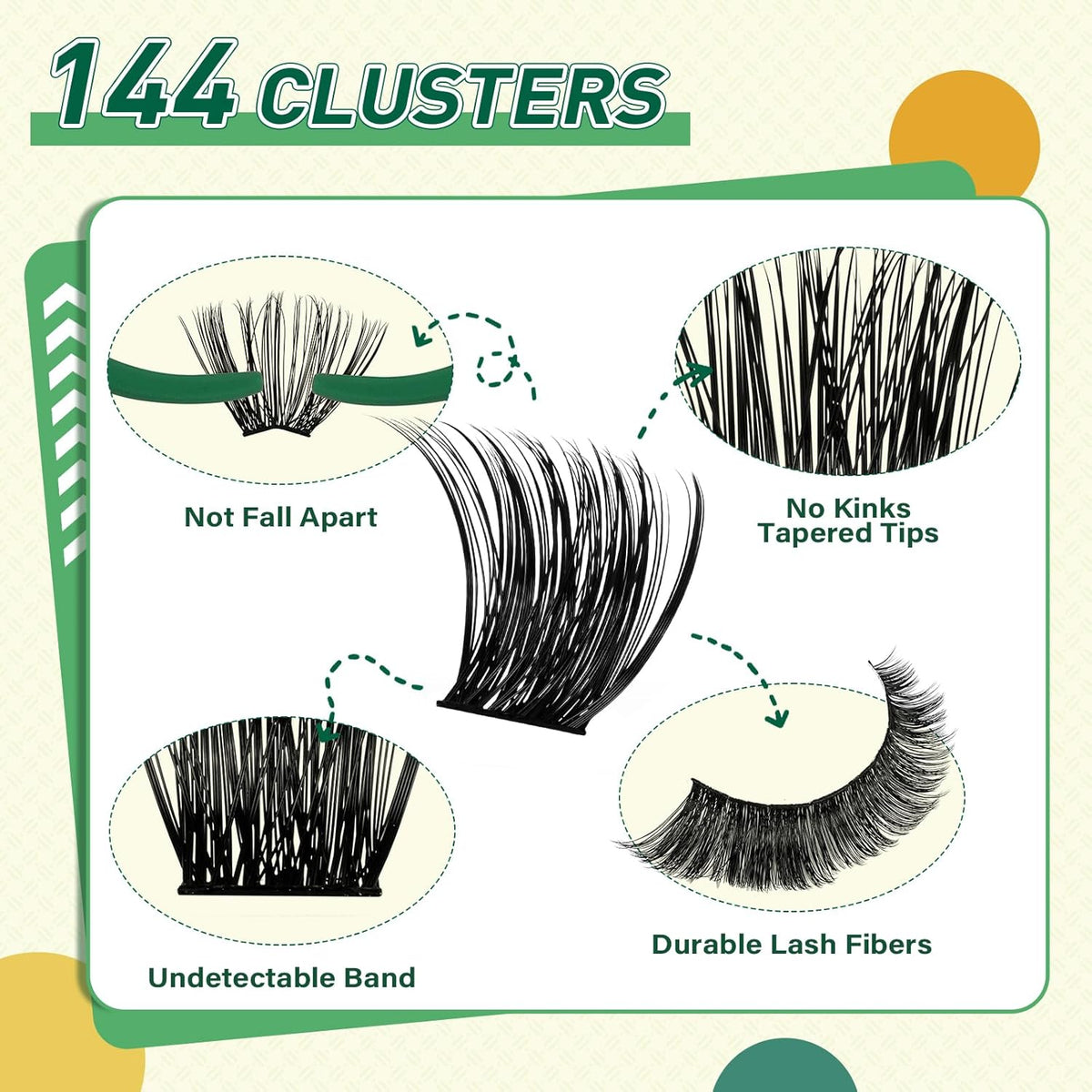 DIY Lash Extension Kit KEYYOU 144pcs Lash Clusters Eyelash Extension Kit with Mascara Brush Bond