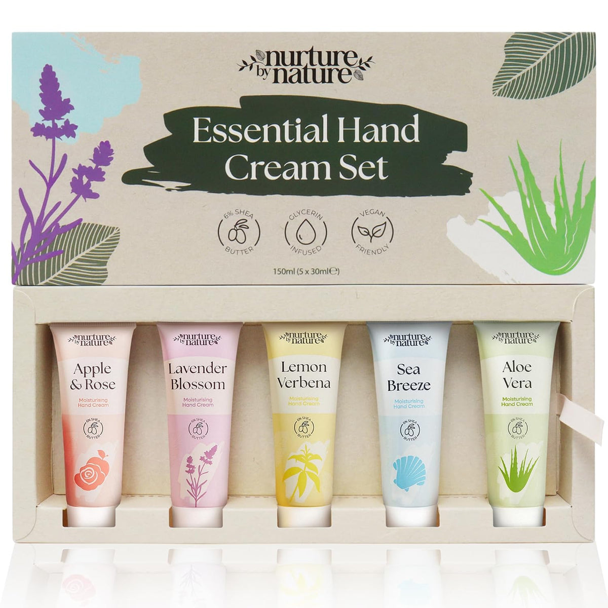 Hand Cream Gift Set from Nurture by Nature, 5pcs, Mothers Day Gifts, Hand Lotion Travel Size