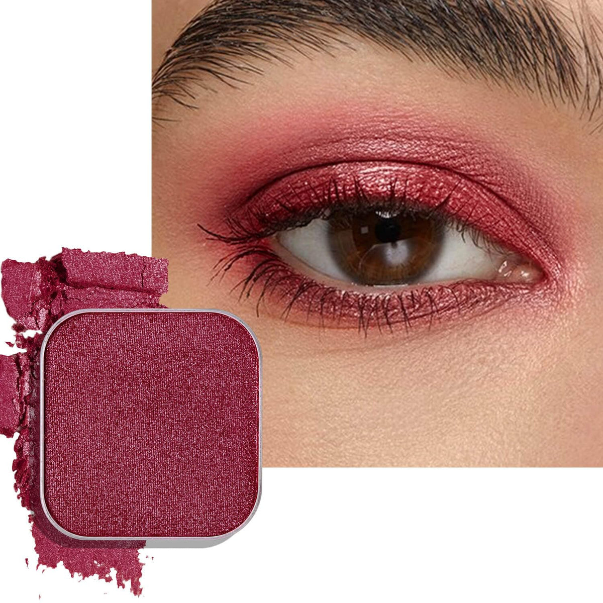 Shimmer Single Eyeshadow Refill – Plum Coloring, High Pigment, Long-lasting, No Fallout – Single