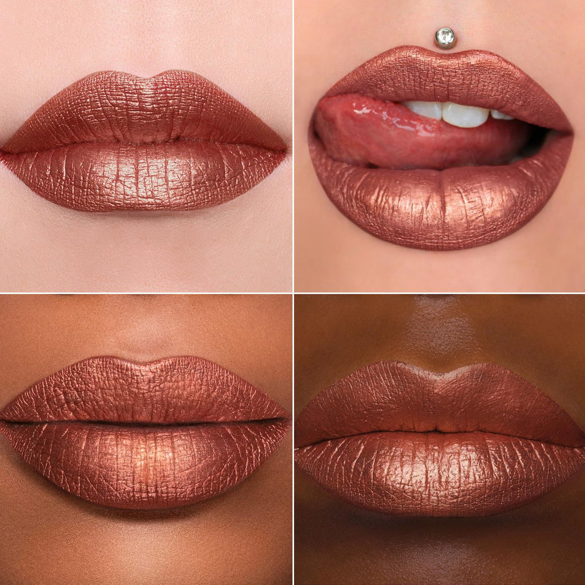 MAKI YIKA Metallic Lipsticks Long Lasting Brown Lipstick for Women, High Shine Glitter Lipstick No