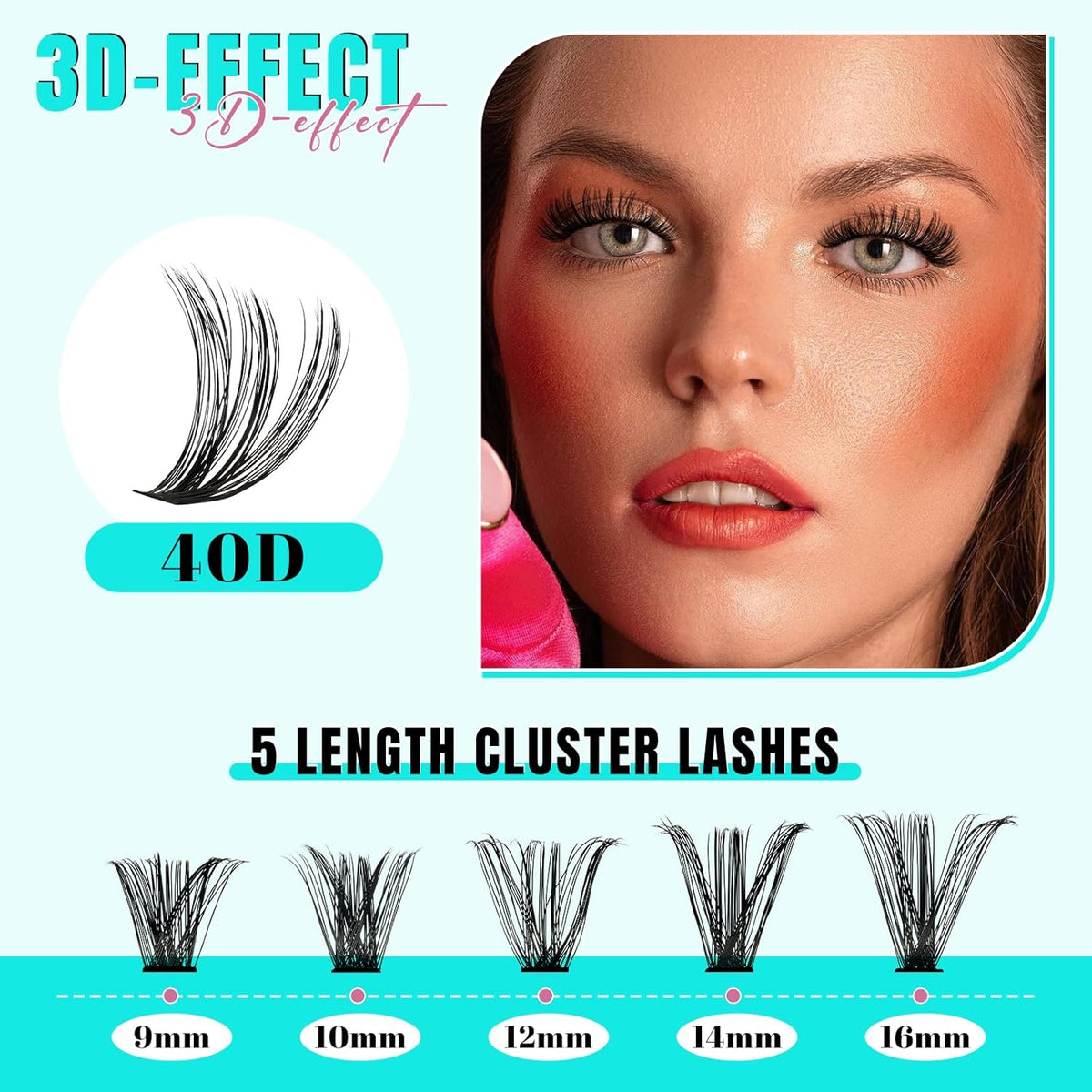 Lash Extension Kit 200PCS Lash Clusters Mix Eyelash Extension Kit with Waterproof Lash Bond and