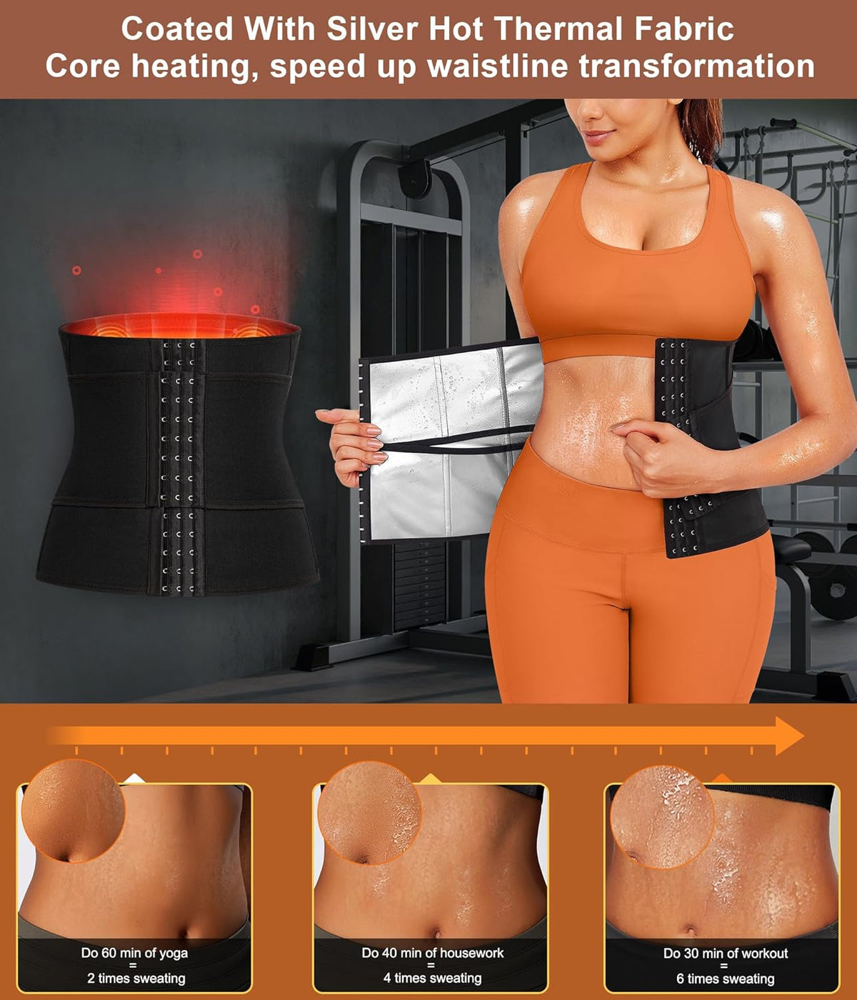 TrainingGirl Waist Trainer for Women Belly Working Out Trimmer Corset Sauna Sweat Belt Band Stomach