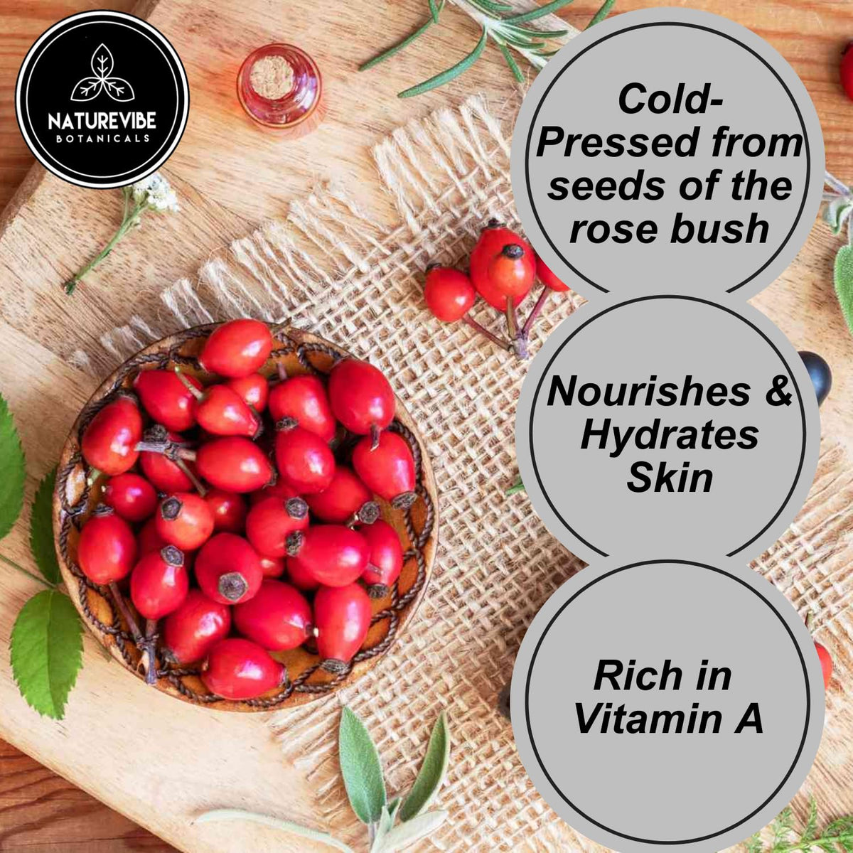 Naturevibe Botanicals Rosehip Oil 32 Ounces | 100% Pure and Natural | Great for Skin Care and Hair