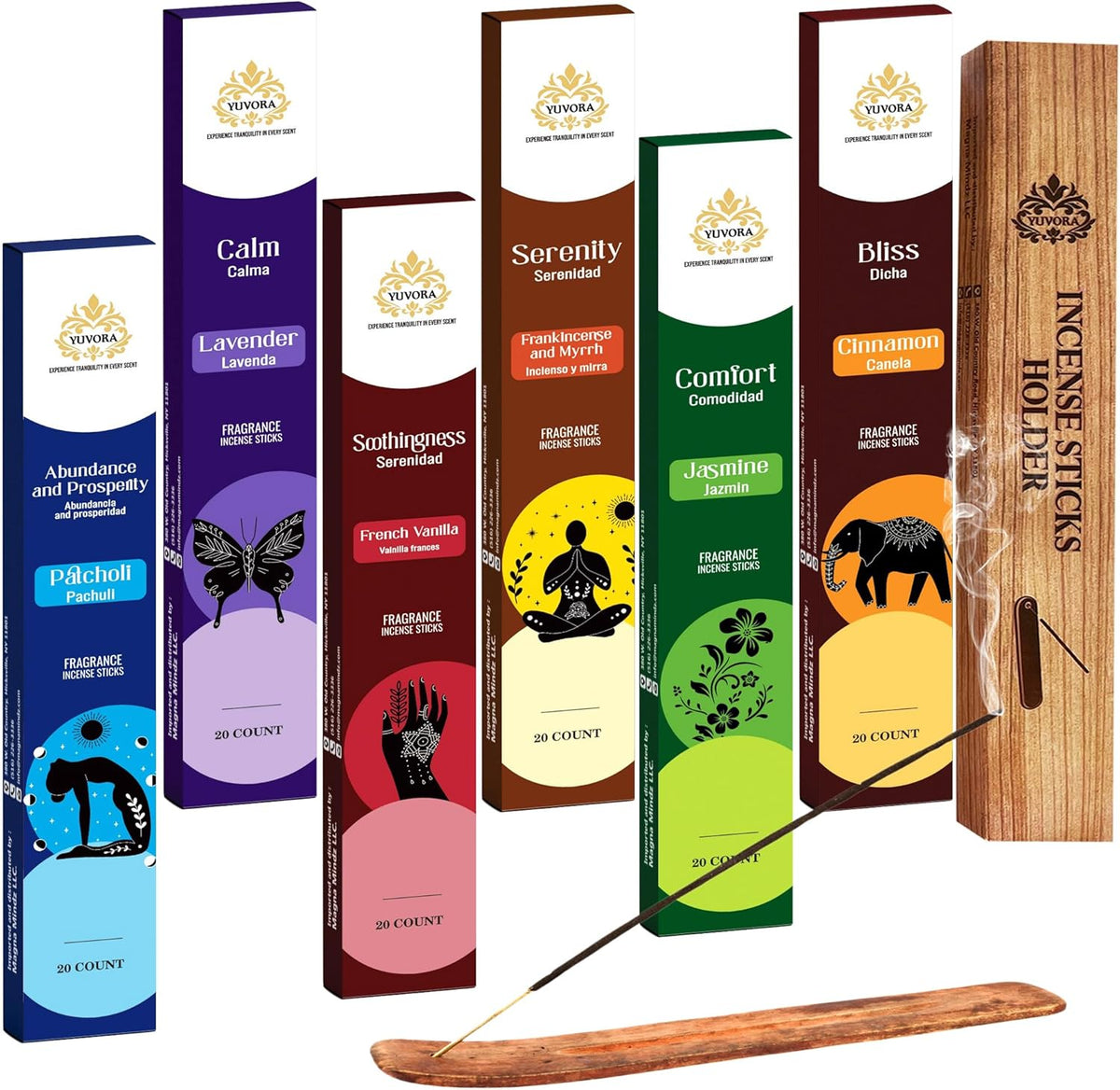 Aromatic Incense Sticks Gift Set – 120 Natural & Non-Toxic Incense Sticks | 6 Soothing Scents |
