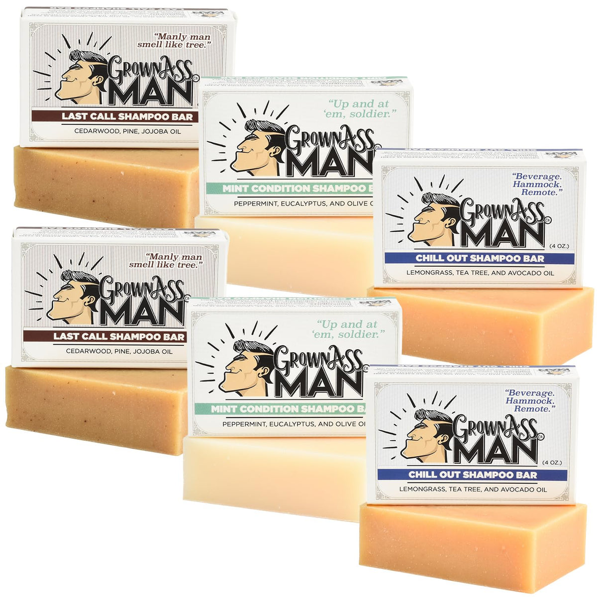 Solid Shampoo Bar Rich Lather 3 in 1: Hair, Beard & Body Wash - Plastic Free & Eco-Friendly