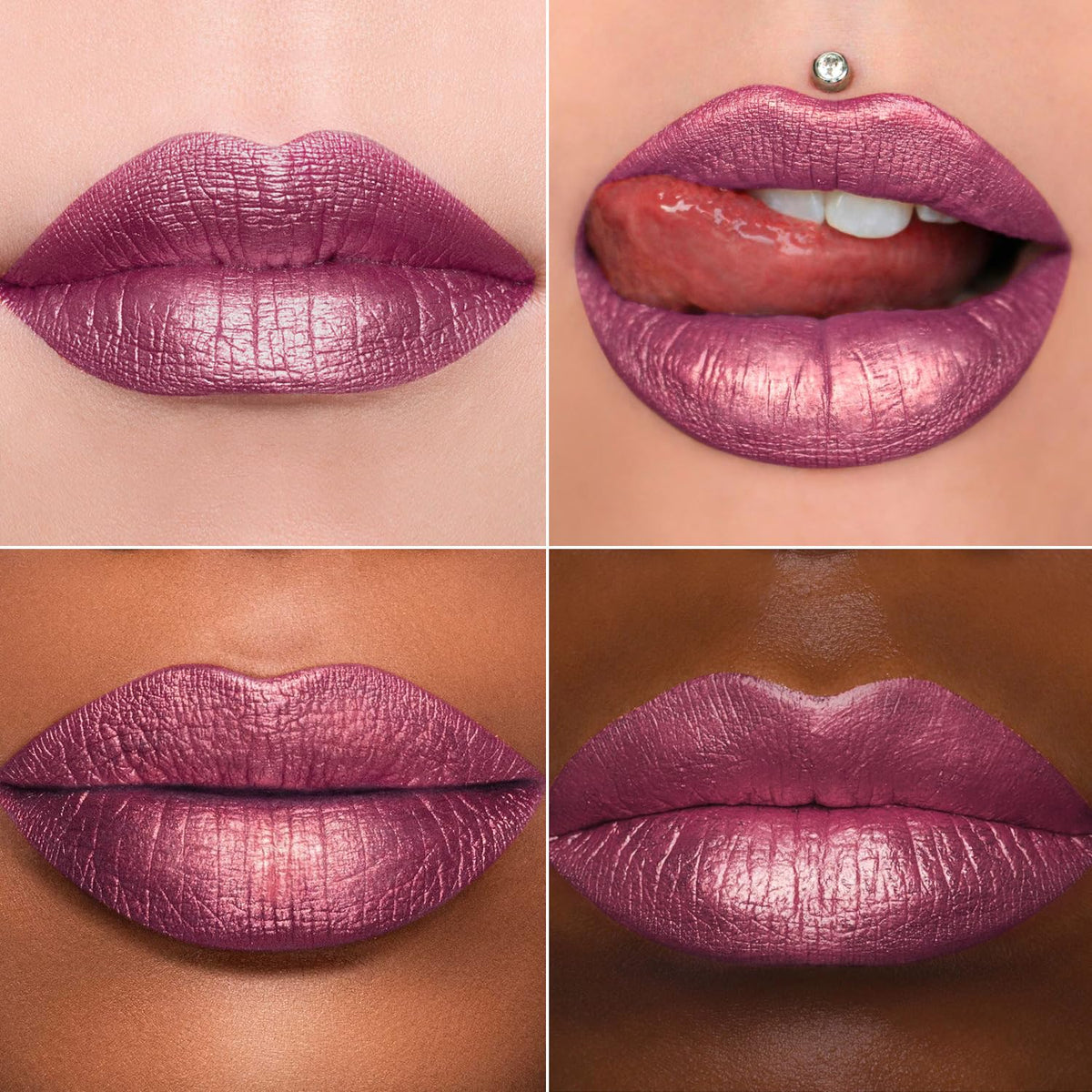 MAKI YIKA Metallic Pink Lipstick Long Lasting Hot Pink Lipsticks for Women, High Shine Glitter