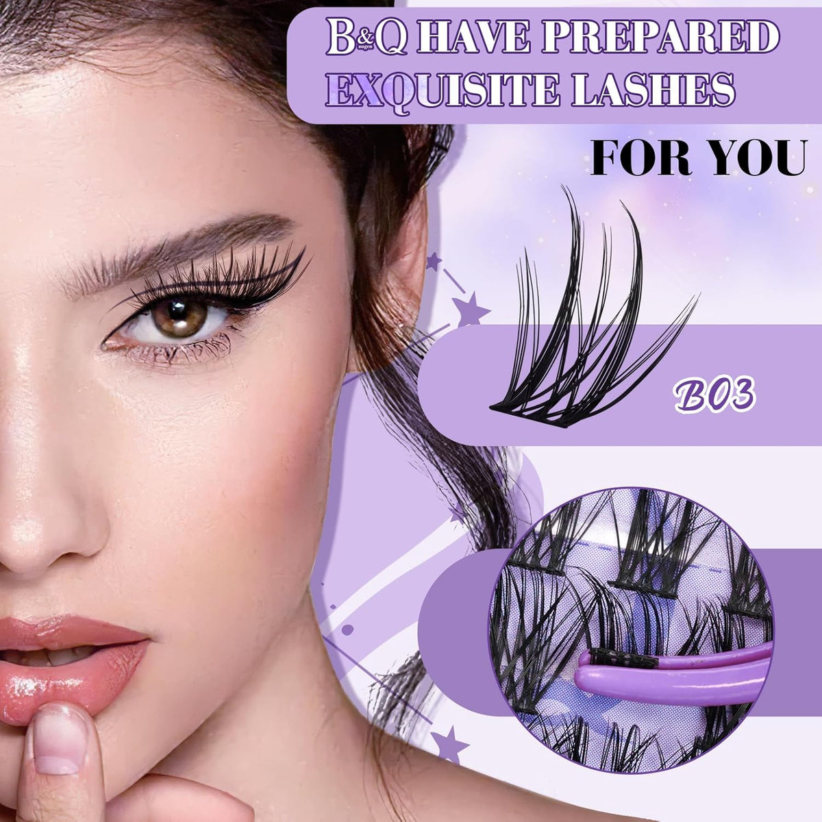 Lash Extension Kit B03 Eyelash Extension Kit B&Qaugen DIY Lash Extension Kit 156 PCS Lash Clusters