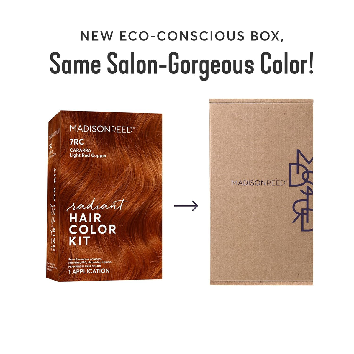Madison Reed Radiant Hair Color Kit | 7RC Light Ginger Red with Vivid Copper Tones (Carrara