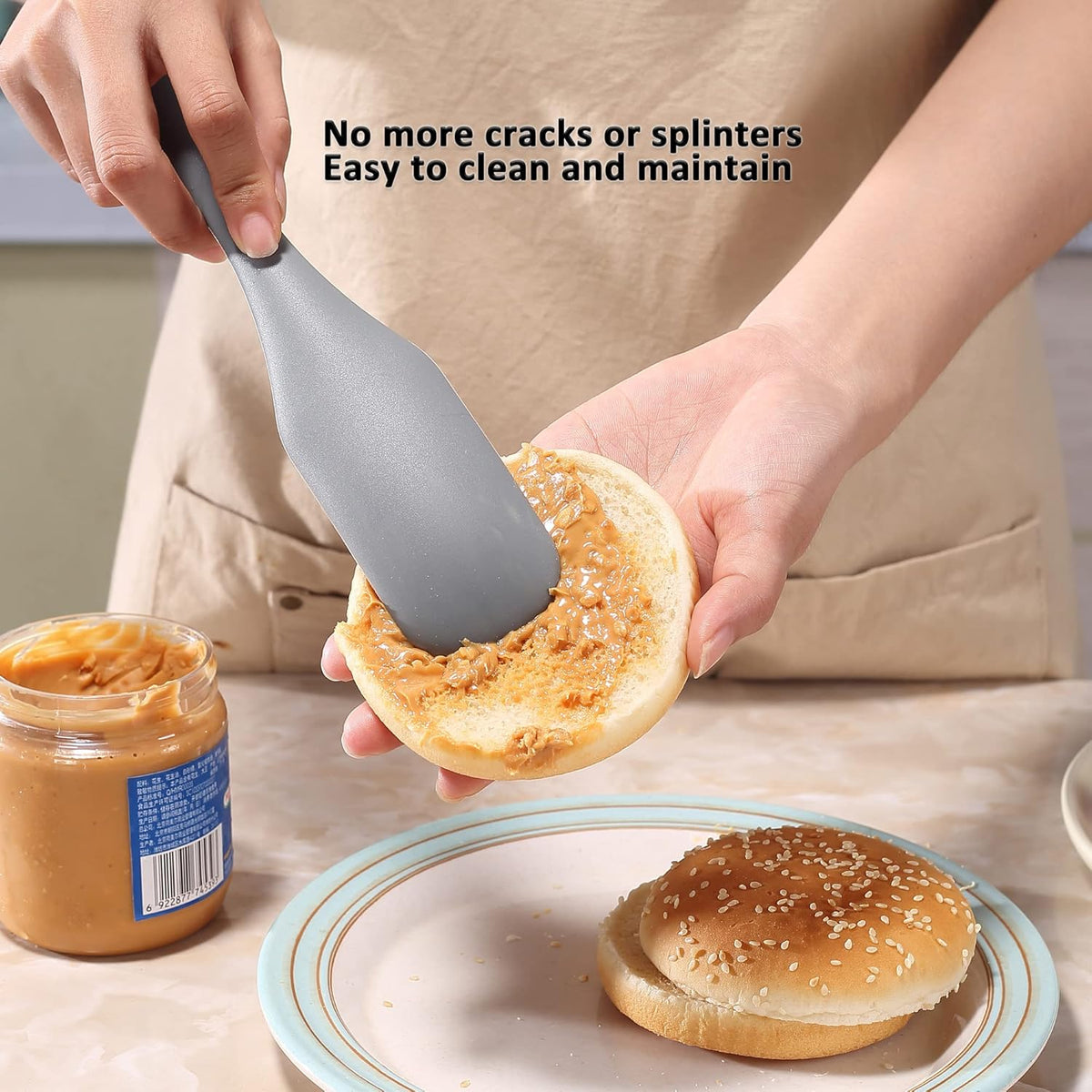 Tongjude Silicone Spurtle Set, Silicone Spatula Set, Heat Resistant Cooking Utensil for Nonstick