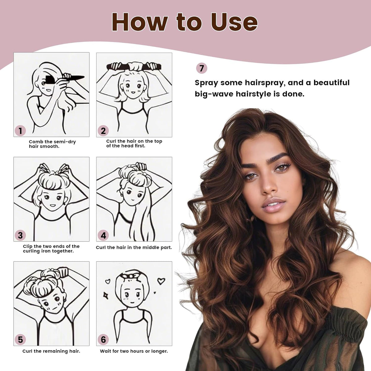 Heatless Curls Overnight Hair Curler - 3 Pcs Curling Rod to Sleep In, Velvet Hair Rollers with