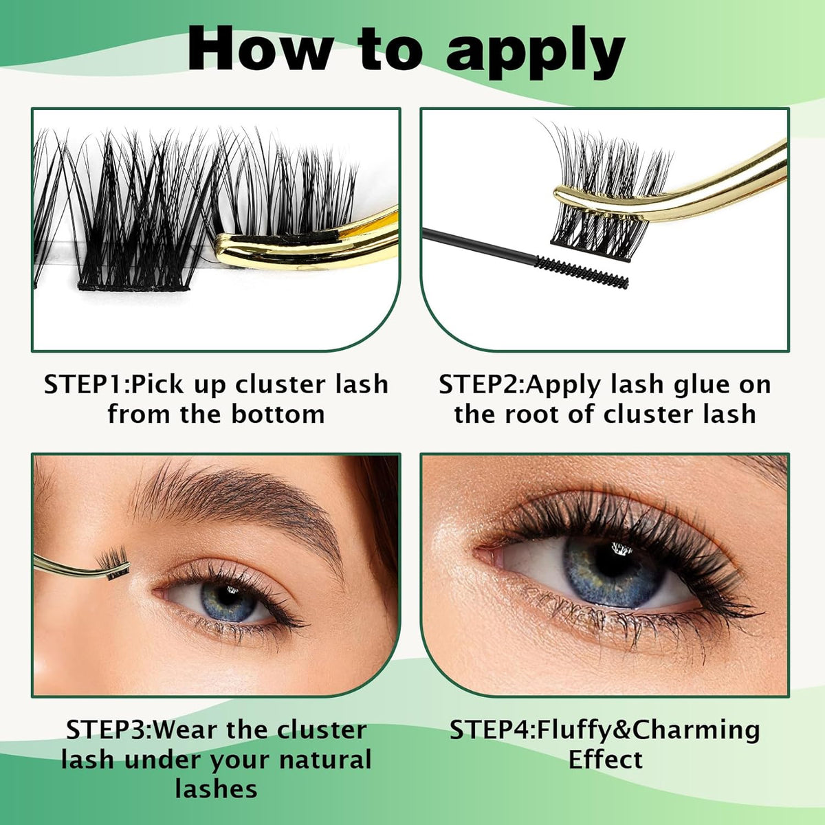 Lash Clusters,96 Pcs Cluster Lashes D Curl 10-18MIX DIY Lash Extensions Eyelash Clusters,KEYYOU