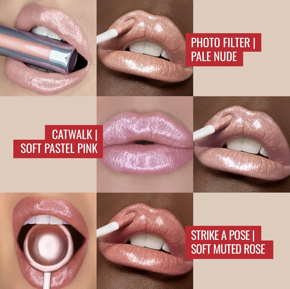 Runway Rogue LuxGloss Lip Gloss Trio, High-Pigment Shimmer Lip Gloss Set, (‘Photo Filter’