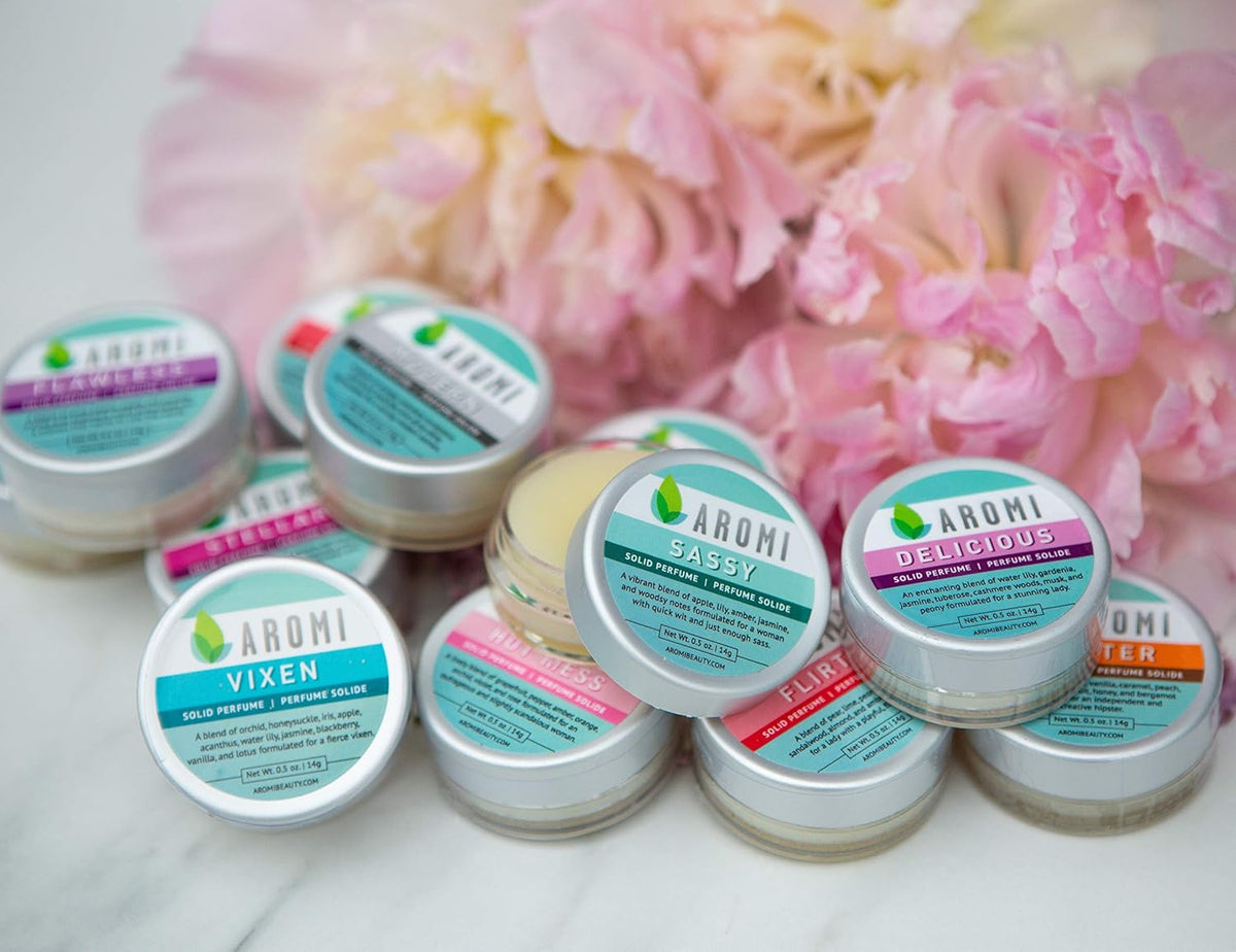 Aromi Delicious Solid Perfume | Honeysuckle, Tuberose, and Gardenia Fragrance, Vegan, Cruelty-free