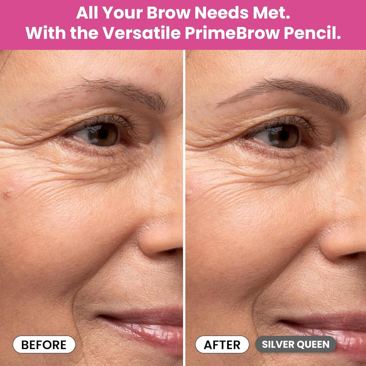 PrimeBrow Pencil for Mature Women – Ultra-Precise Tip for Natural, Hair-Like Strokes – Smudge-Proof