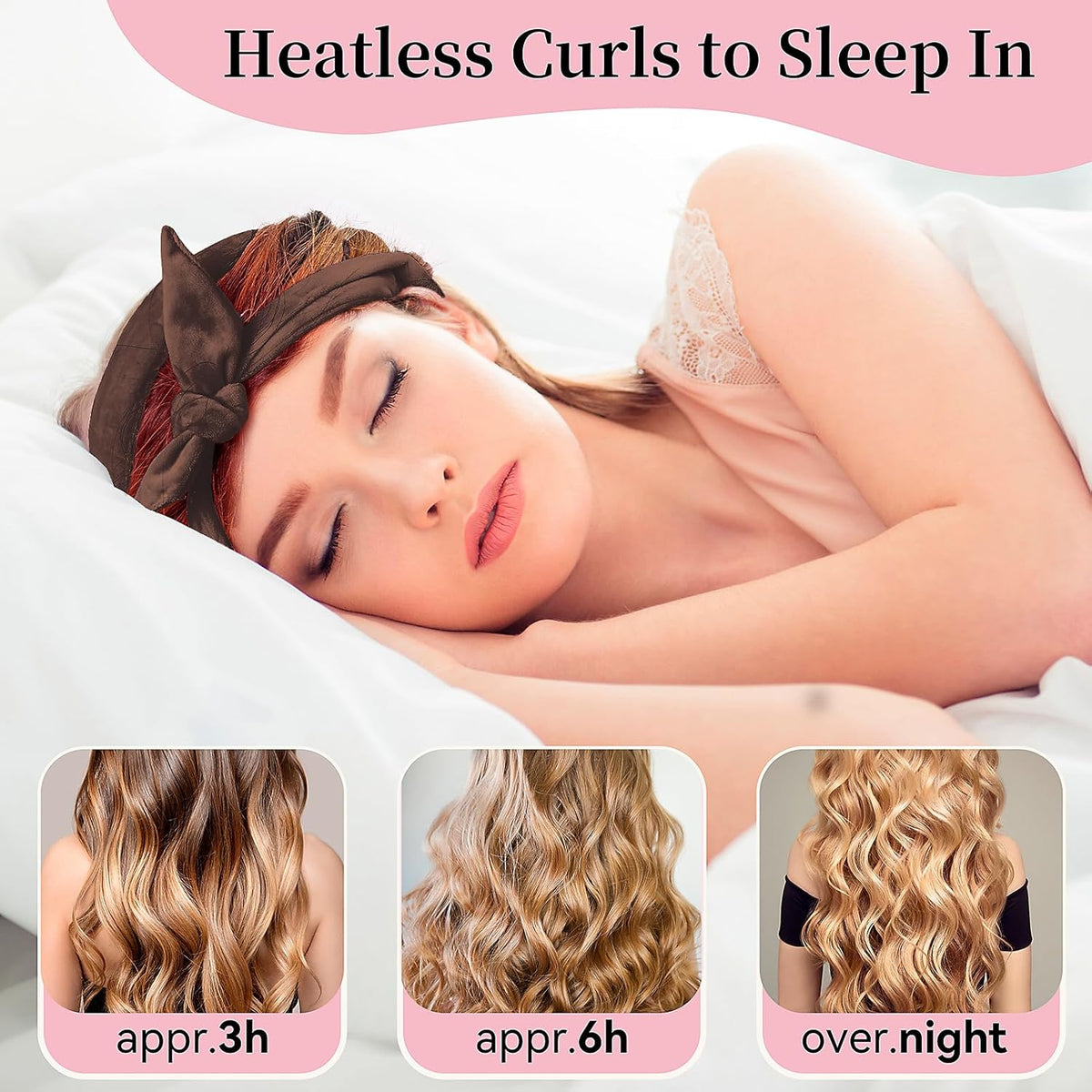 Heatless Curling Rod Headband, Upgraded 60" Extra Long Soft Hair Curlers to Sleep In, No Heat Curls