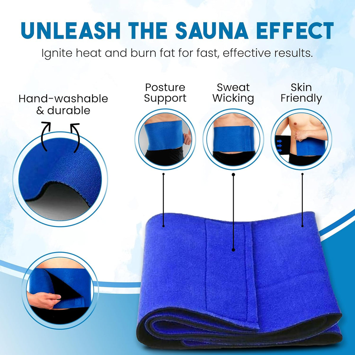 Waist Trimmer Belt for Women and Men – Slimming Body Shaper for Weight Loss – Sweat Band Wrap Ab