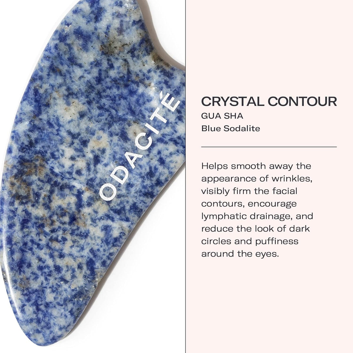 ODACITE Odacité Gua Sha for Face Crystal Contour – Blue Sodalite Facial Massager - Scraping Massage