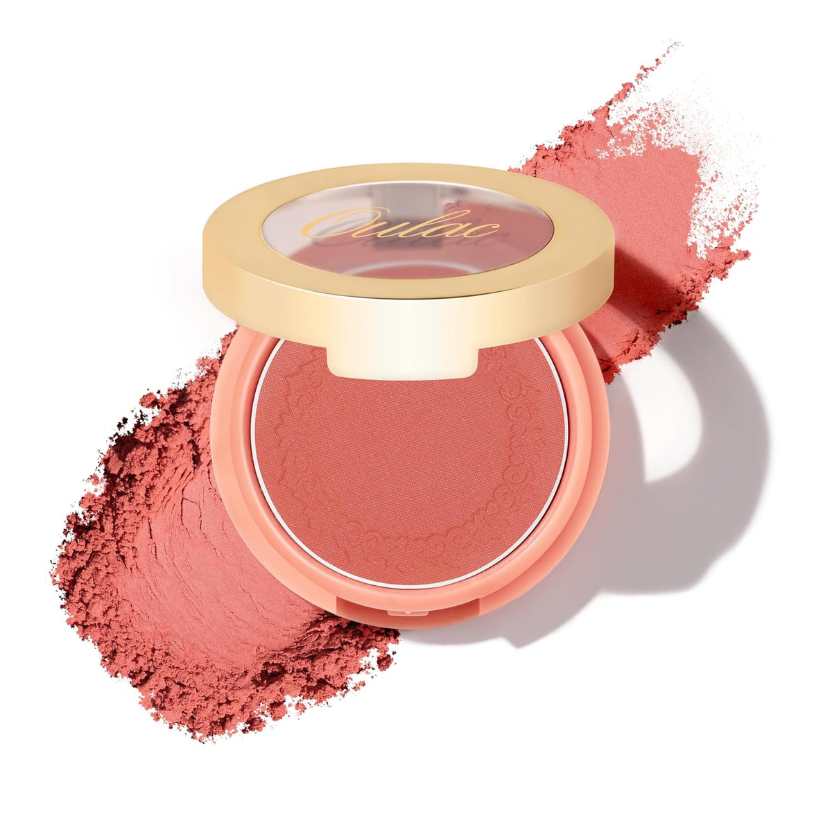 Oulac Blush Face Coral Matte | Pigmented Powdery Cream Blusher Warm Skin Light Medium| Natural