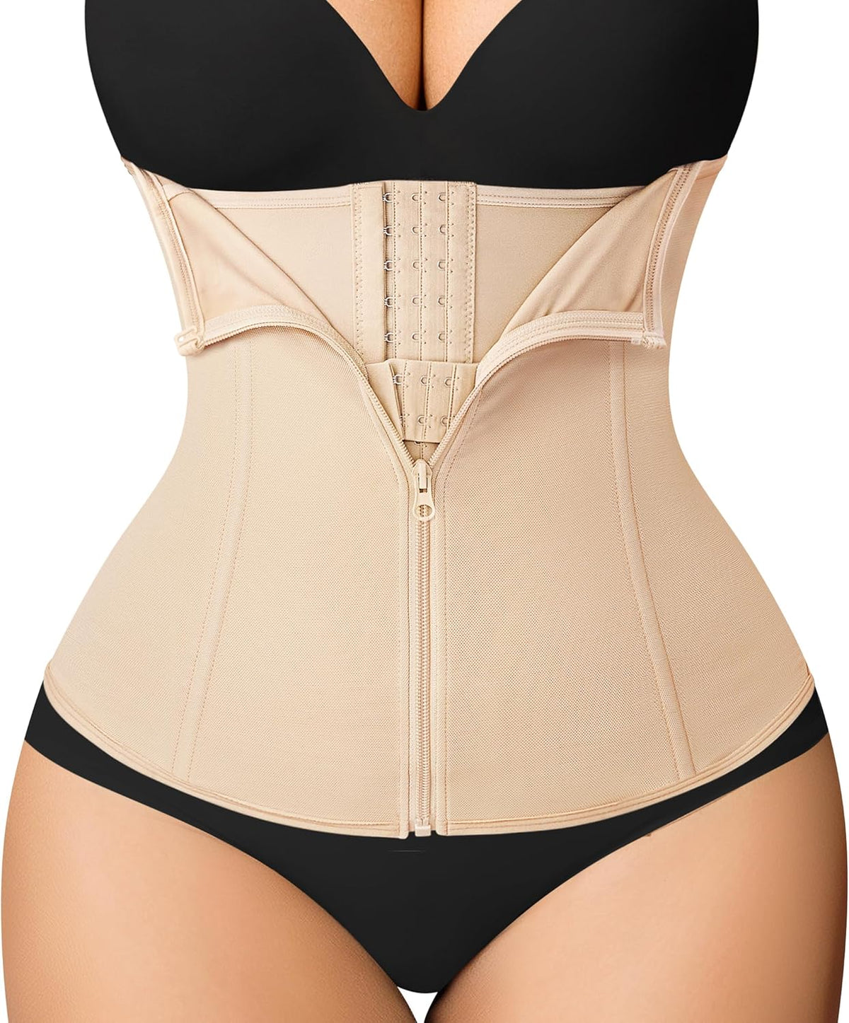 MERYOSZ Waist Trainer Corset Zipper Tummy Control Shapewear Breathable Waist Cincher for Women Body
