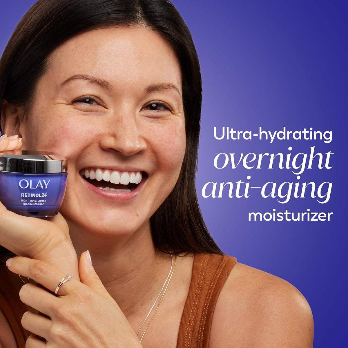 Olay Retinol 24 Face Moisturizer, Anti-Aging Night Cream for Women, Trial Size, Fragrance-Free, Non