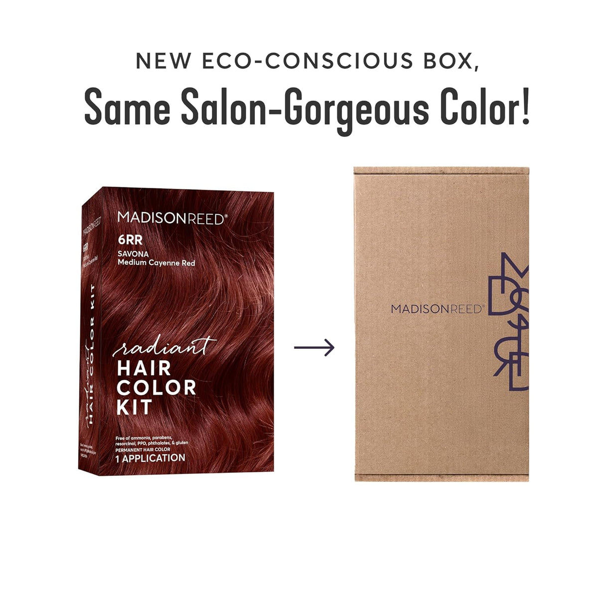 Madison Reed Radiant Hair Color Kit | 6RR Medium Vibrant Cayenne Red (Savona Scarlet) Vivid
