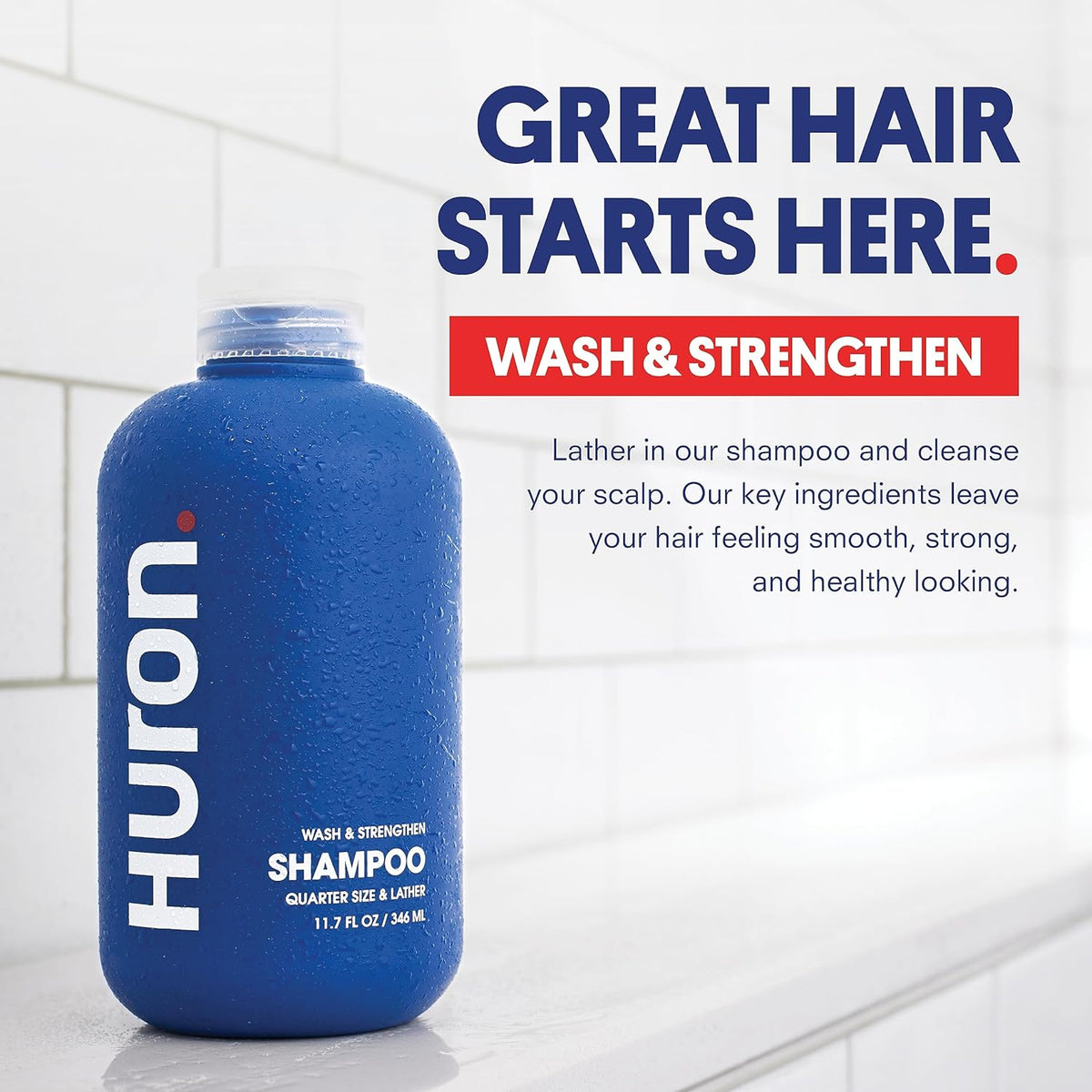 Huron Men's Shampoo - Mens Daily Shampoo for Full & Strong Hair- Nourishment for Men's Hair with