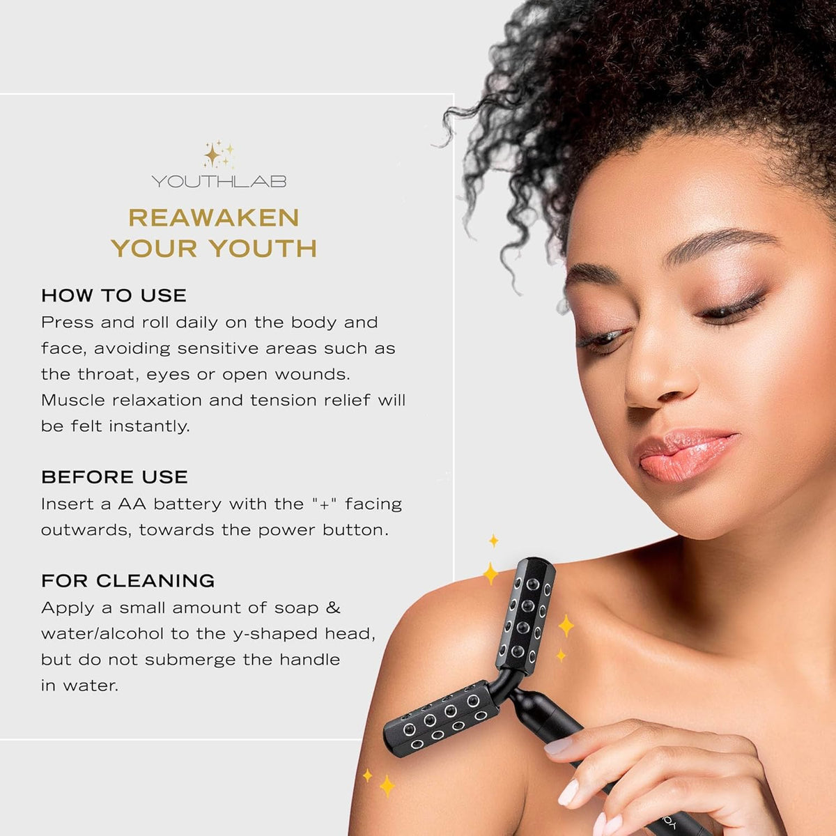 Revolution Roller - Germanium Stone Uplifting Face/Body Beauty Massage Tool/Roller/Wand for Skin
