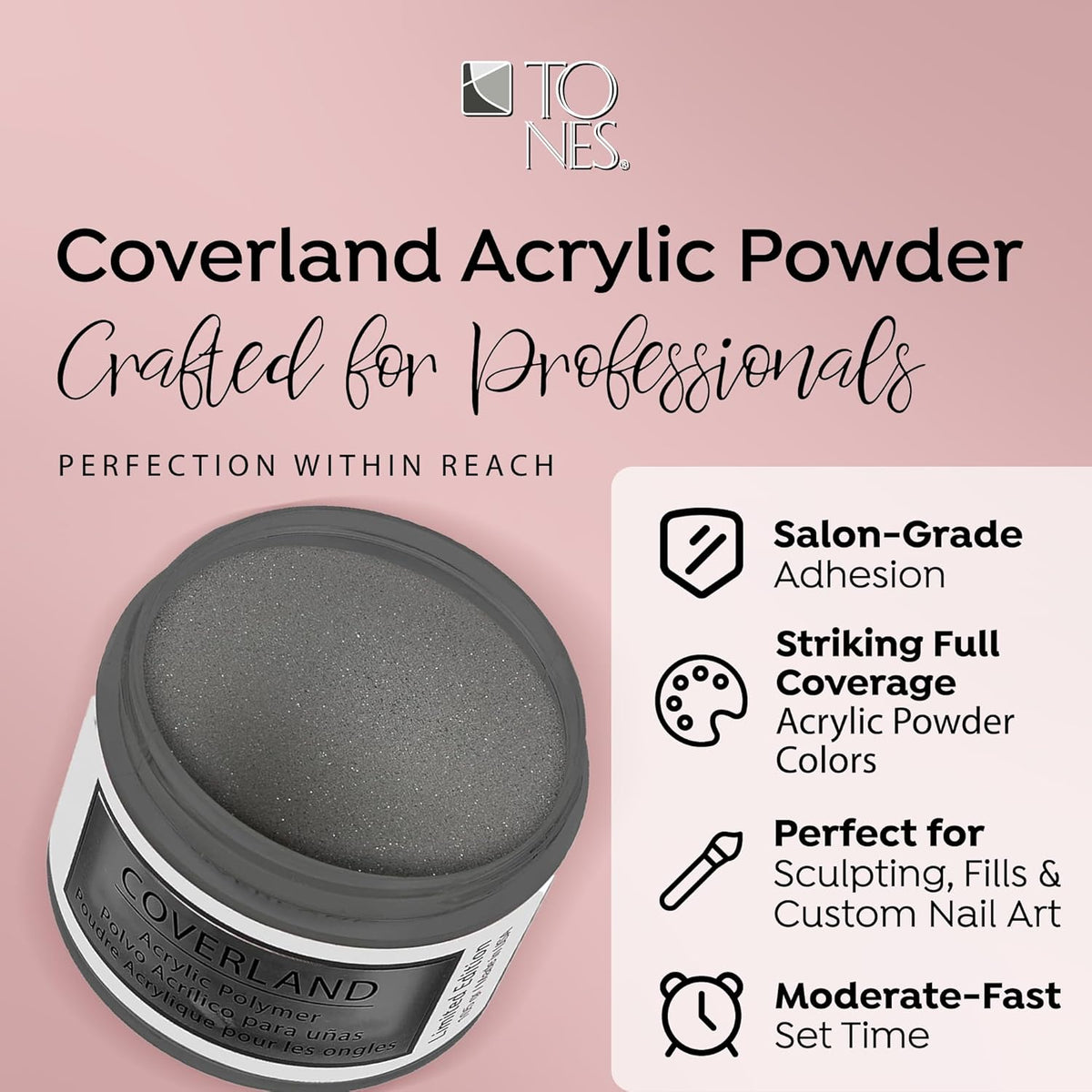 Tones Coverland Acrylic Nail Powder 'A Not So Silent Night' - Limited Edition for Nail Design
