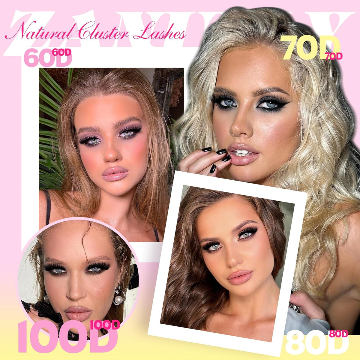 Lash Clusters D-Curly Individual Lashes Volume Eyelash Clusters Bulk zanlufly Thick Lash Extension