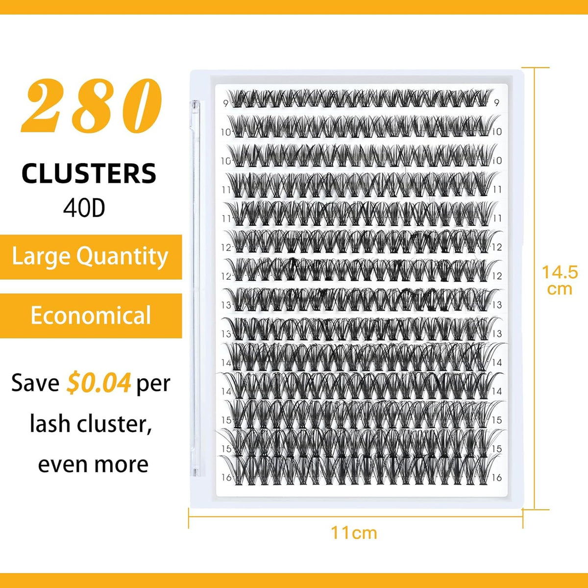 B&Qaugen Lash Clusters 40D-C-9-16MIX Individual Lashes 280 Clusters False Eyelash 20D 30D 40D Lash