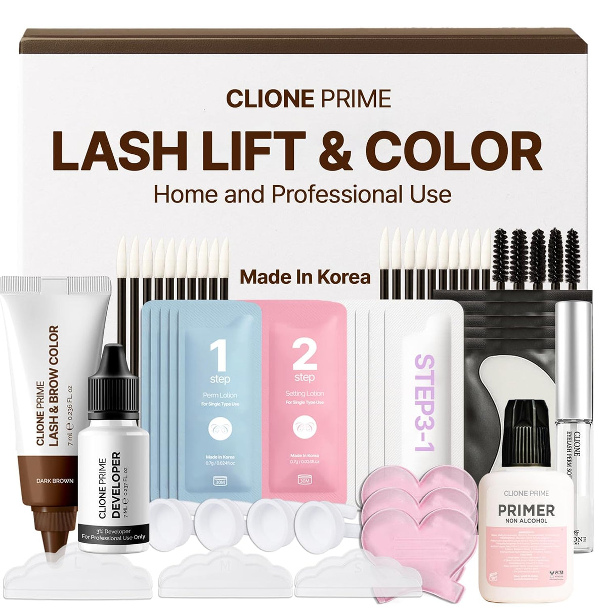 Korean At Home Eye Lash Lift and Tint Kit Professional Brow Lamination and Tint Kit Eye Lash Tint