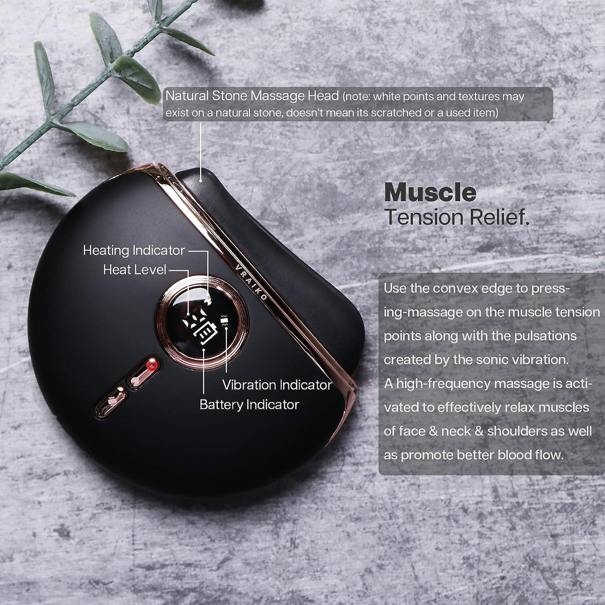 Eclipse Gua Sha Facial Tools, Face Sculpting Tool, Electric Face Massager with 3-Level Heat &